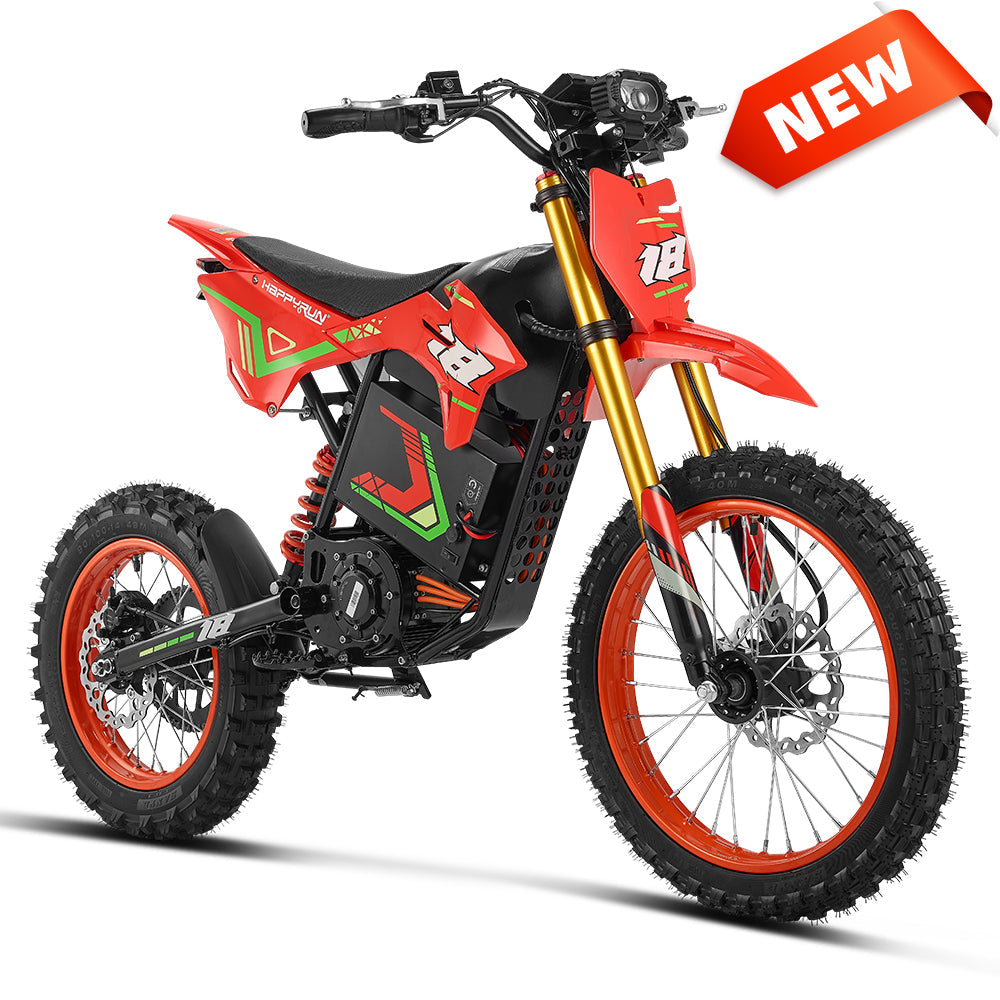 HappyRun F18 Electric Mini Dirt Bike with Mid-Drive for Teens & Adults