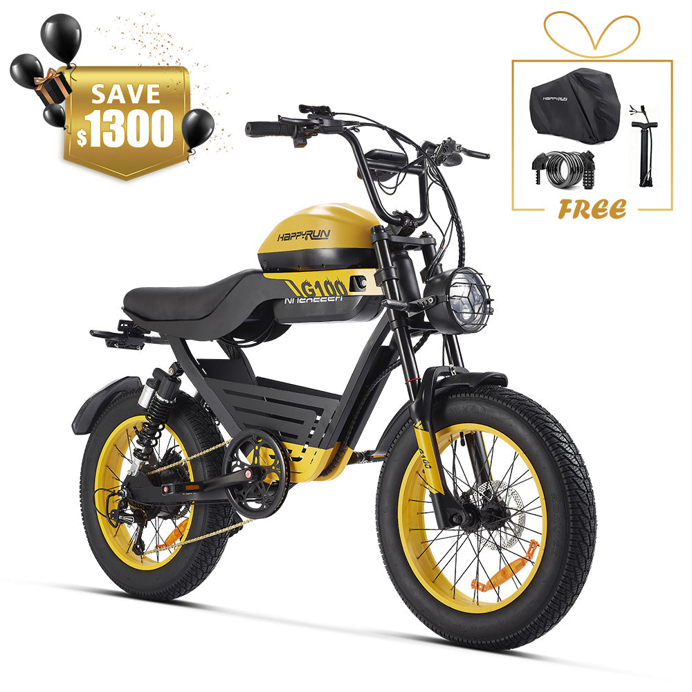 HappyRun G100 Electric Bicycle with 2000W Dual Battery for Long-lasting Range