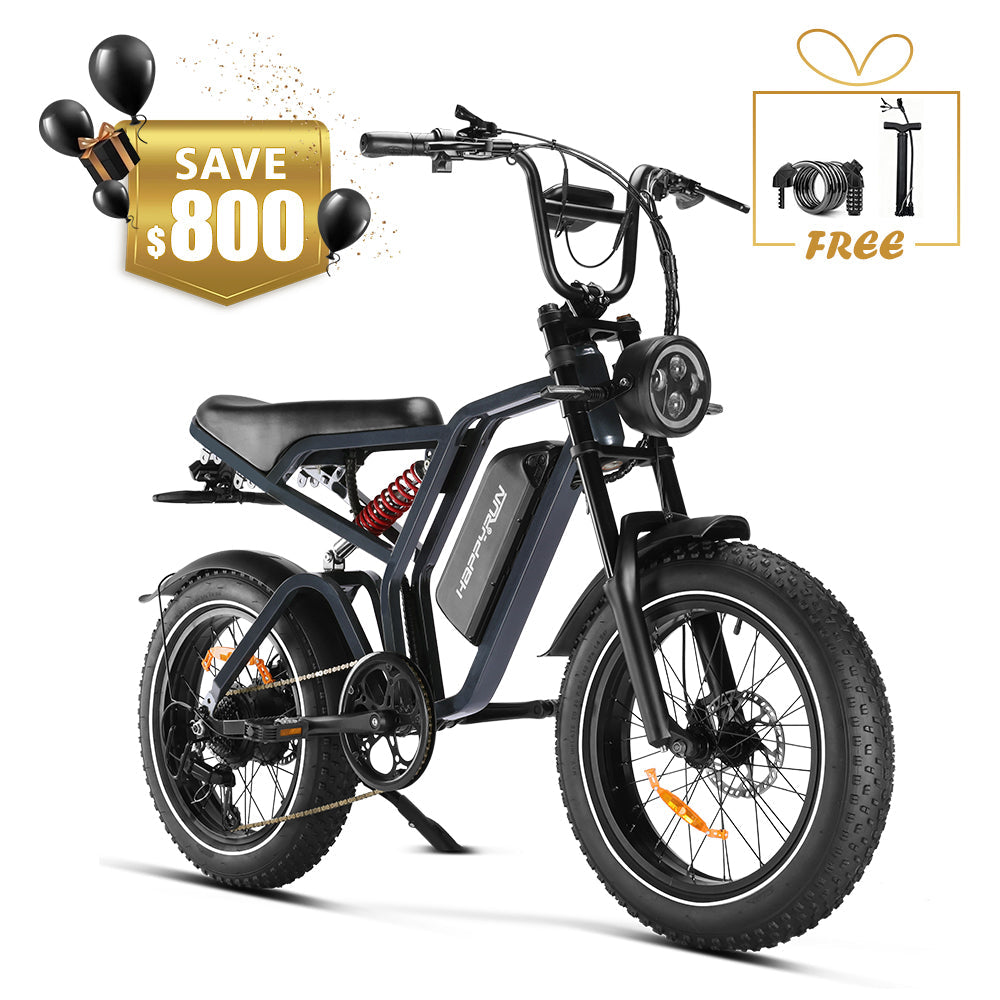 Happyrun Tank G60 Pro 2000W Electric Off-Road Fat Tire Moped Style Bike