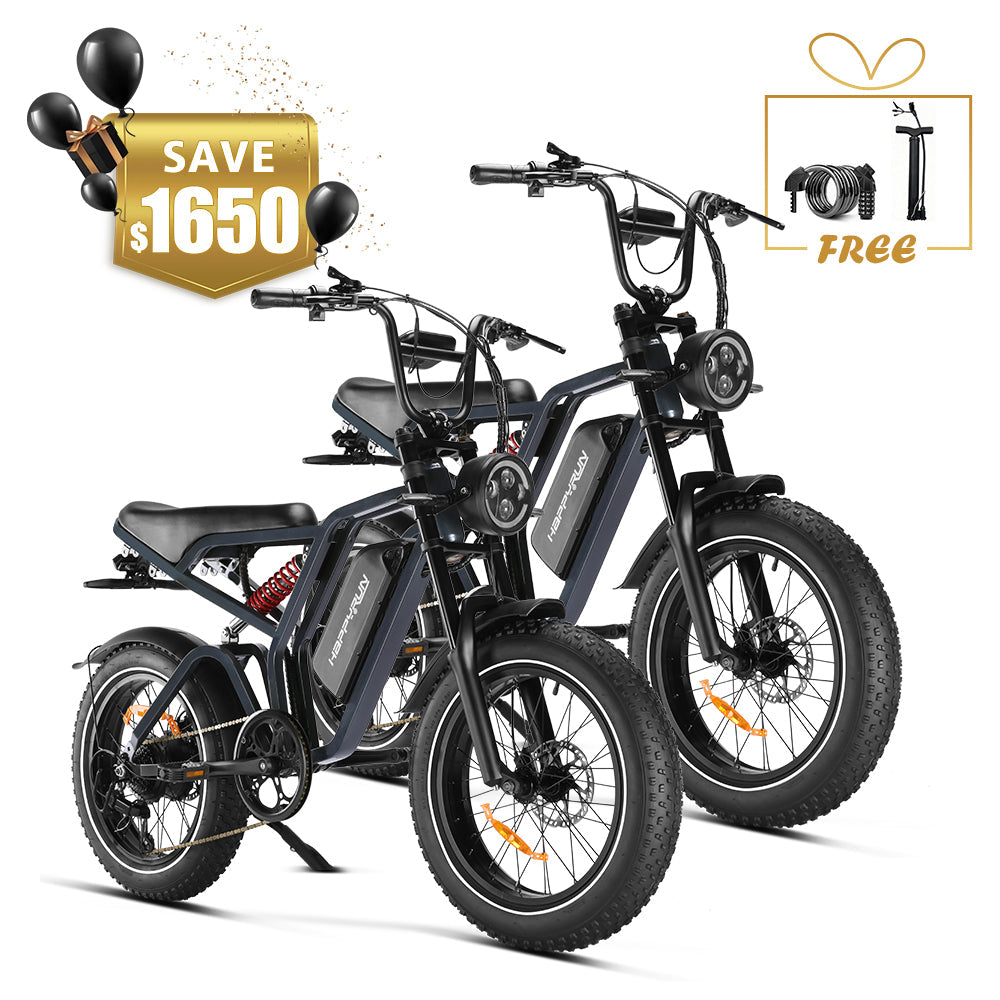 Happyrun Tank G60 Pro 2000W Electric Off-Road Fat Tire Moped Style Bike