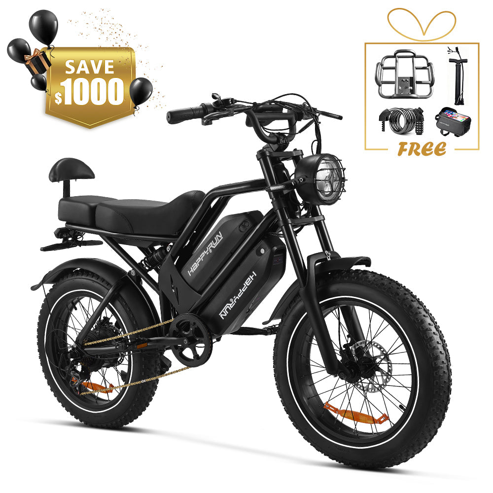 2025 HappyRun G70 2000W Double Battery Fast Electric Cargo Bike For Sale