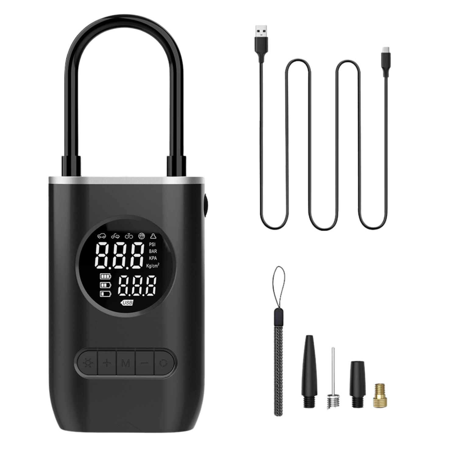 Portable Compact Electric Bike Pump - Fast and Easy Inflator