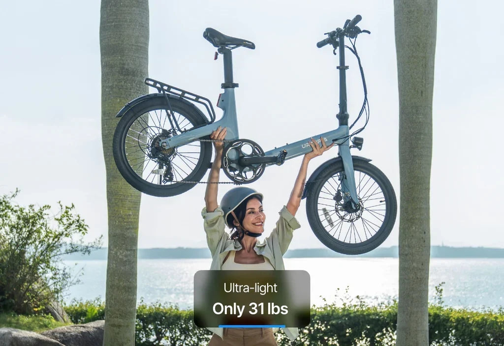 Urtopia Carbon Fold Step-Thru lightweight carbon folding electric bike