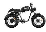 Qiolor Tiger JR retro fat tire e-bike in Black, side view