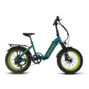 Vtuvia SX20 folding fat tire e-bike in Teal Blue, side view