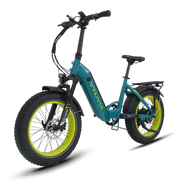 Vtuvia SX20 folding e-bike in Teal Blue, angled front view