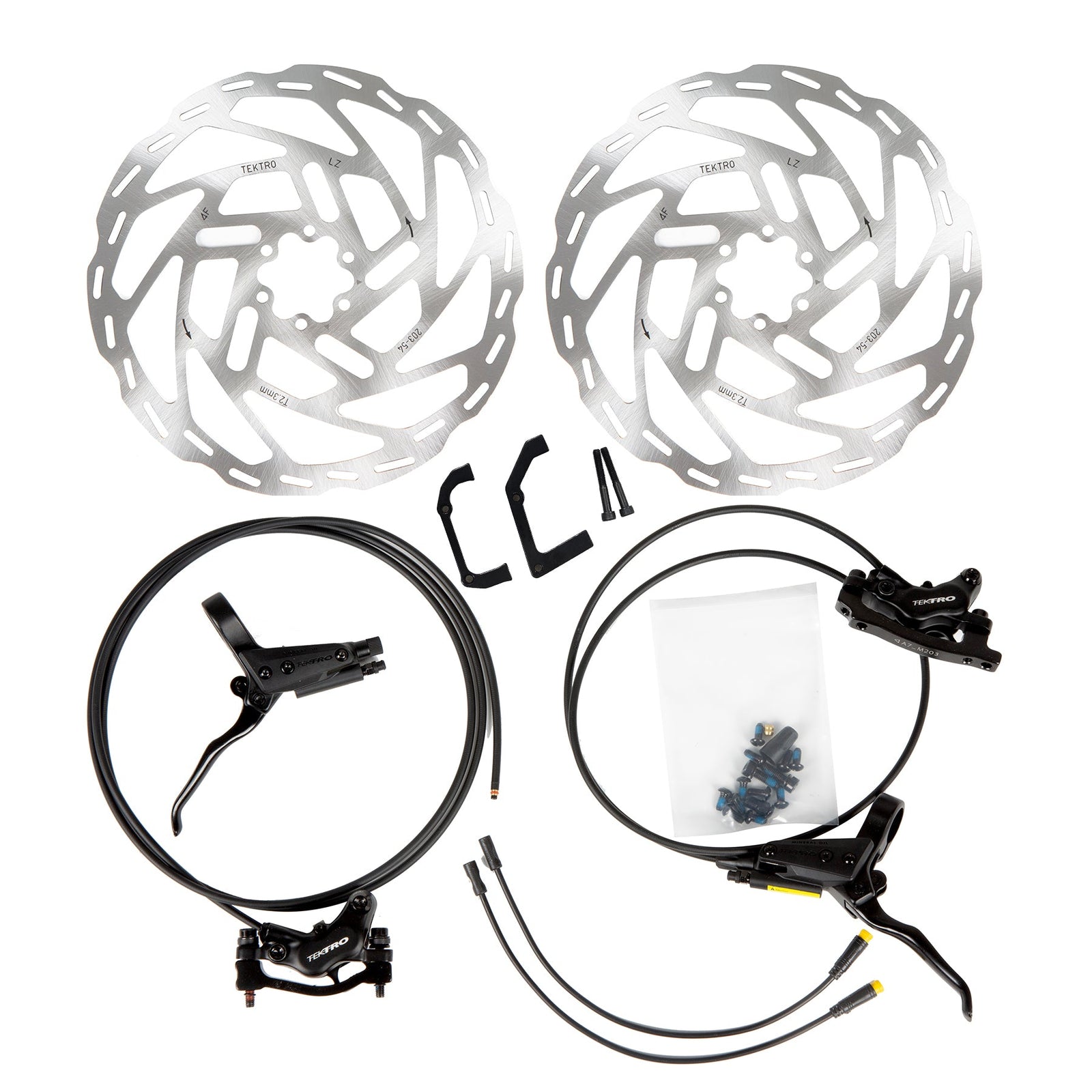 Tektro 4-Piston Hydraulic Brake Set with 203 mm Rotor