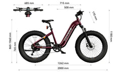 HOVSCO™ HovAlpha 26" Step-Thru Fat Tire Ebike