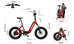 HOVSCO™ HovBeta 20" Foldable Fat Tire Electric Bike