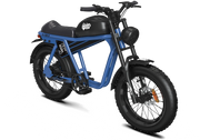 Qiolor Tiger JR retro fat tire e-bike in Blue, angled front view