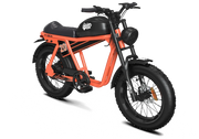 Qiolor Tiger RL retro fat tire e-bike in Orange, angled front view