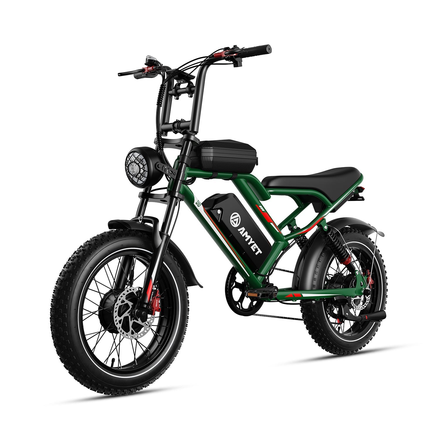 AMYET S8 Peak 3000W Dual-Motor E-Bike in Green for Powerful Riding Fun
