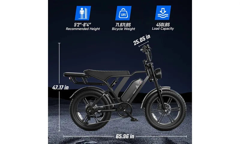 TST® R002 20'' 1500W Full Suspension Moped-style Electric Bike – Watt ...