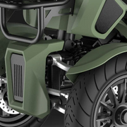 EUNORAU S1000 front suspension, wheel and chassis component close-up