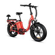 Rattan LF Ultra red folding electric bike front three-quarter view