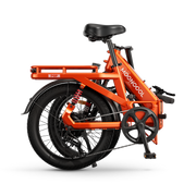 Mooncool POP Folding Electric Bike Vibrant Orange folded view